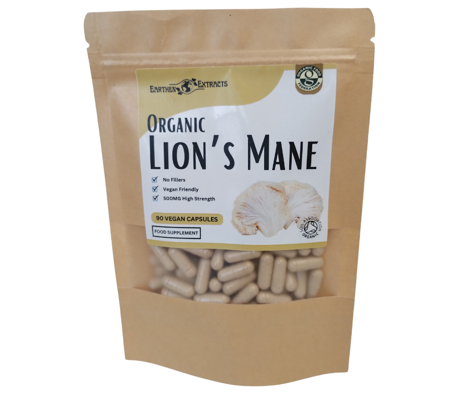 Lions Mane Mushroom Supplement Capsules 90 x 500mg